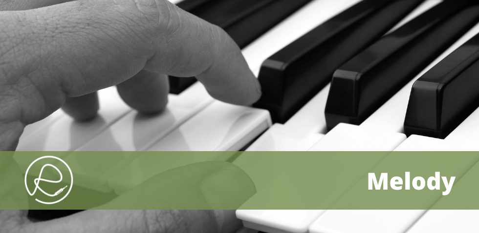 Image, Fingers on a piano keyboard - Text: Melody Image, Fingers on a piano keyboard - Text: Melody