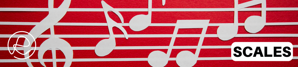 Image of of musical notes on staff - Text "Scales" Image of of musical notes on staff - Text "Scales"