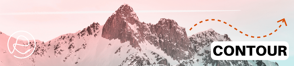 Image of mountain skyline - Text "Contour" Image of mountain skyline - Text "Contour"