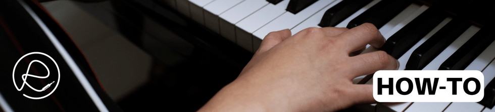 Image of hand on piano keyboard - Text "HOW-TO" Image of hand on piano keyboard - Text "HOW-TO"