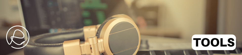 Image of headphones - Text "Tools" Image of headphones - Text "Tools"