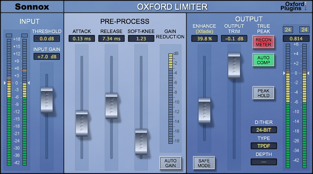 Sonnox Oxford Limiter Interface Sonnox Oxford Limiter Interface