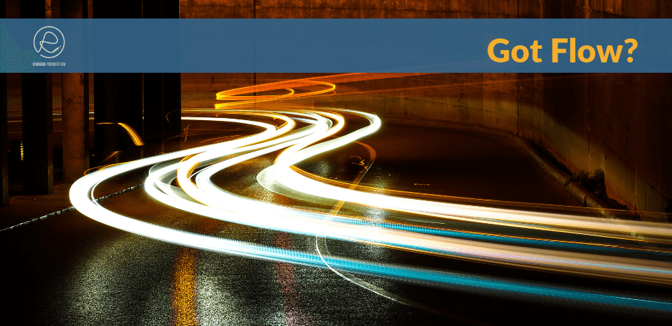 Image of blurred lights in a tunnel. Text reads Got Flow?